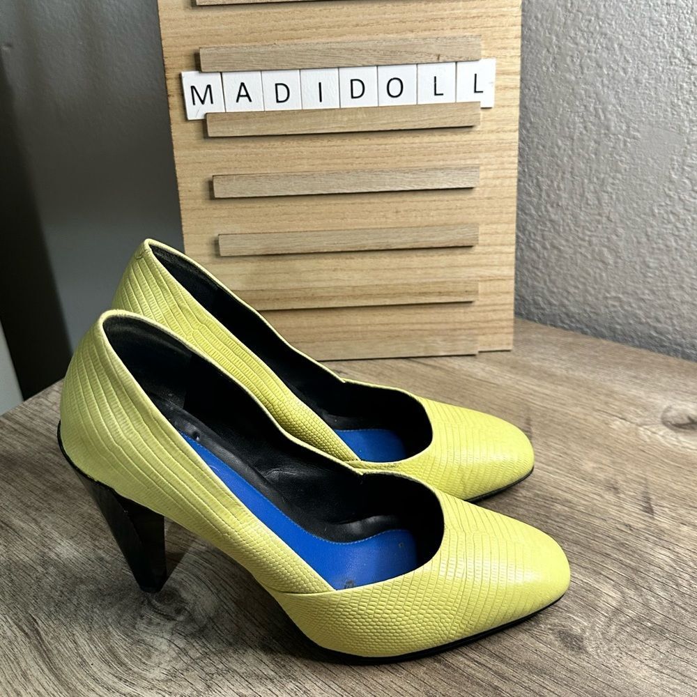 Kenzo Women’s 37 Yellow/Lime Green Heels